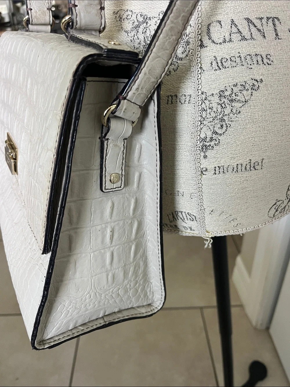 Kate Spade knightsbridge Doris gray crocodile embossed leather Crossbody